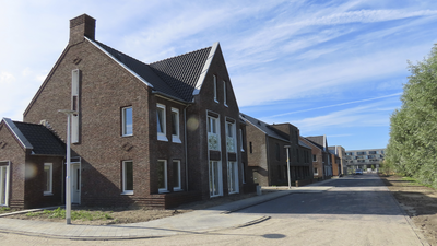 902552 Gezicht op de onlangs opgeleverde woningen aan de Voedselbos Rijnvliet in de nieuwbouwbuurt Rijnvliet in de wijk ...